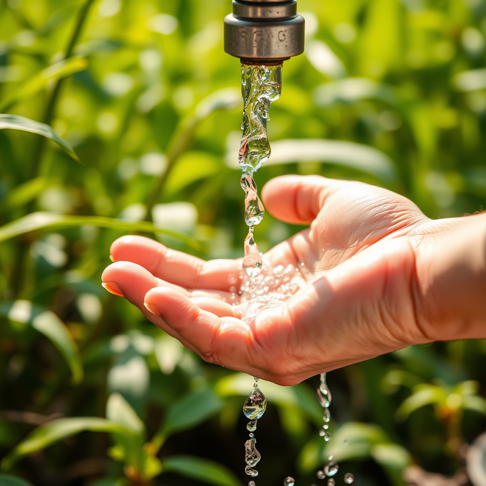 Here is the image of a hand under aemphasizing the importance of saving water.